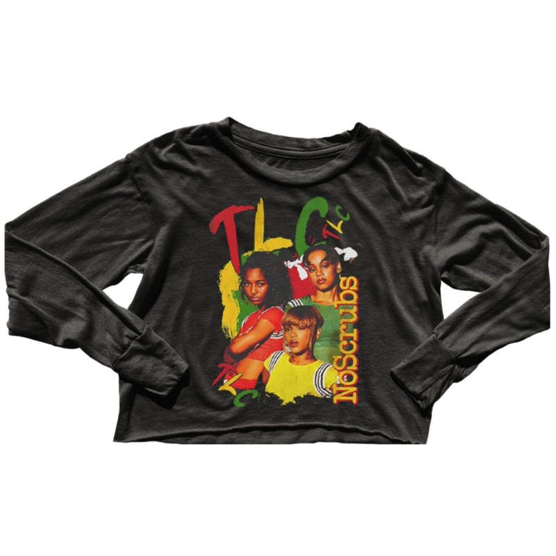 TLC Crop Longsleeve Tee – Off Black