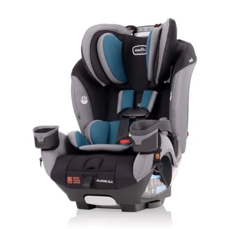 EveryFit All4One 3-in-1 Convertible Car Seat With Quick Clean Cover – Reefs Green (See Description)