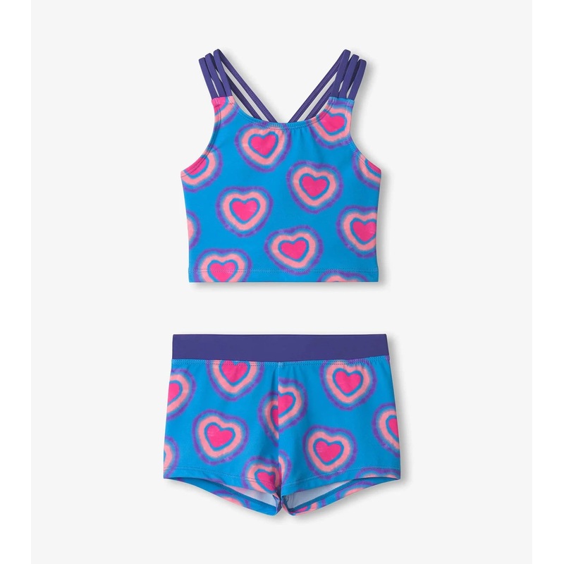 Hatley Girls Glowing Hearts Two-Piece Short Swimsuit