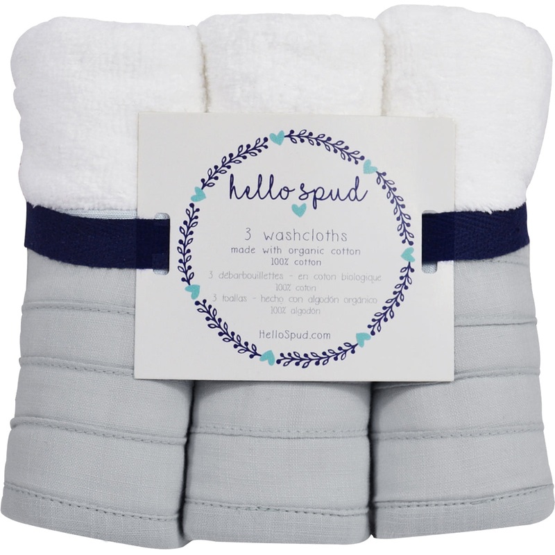 Hello Spud Organic Cotton Washcloth 3-Pack – Petite Ruffle Pink