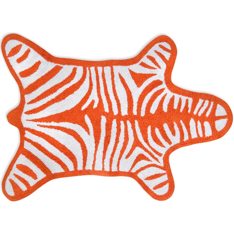 Jonathan Adler Zebra Bath Rug in Orange