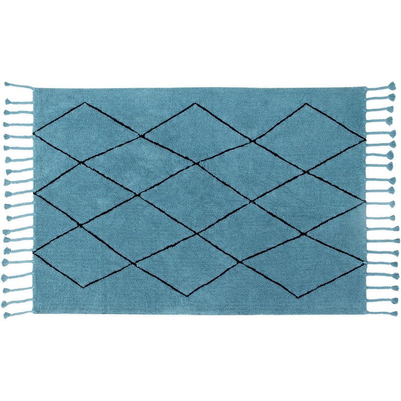 Lorena Canals Bereber Rug – Petroleum (4′ 7” x 6′ 7”)