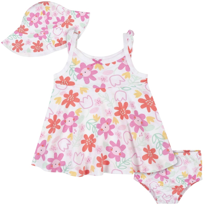 3-Piece Toddler Girls Garden Dress Set, 5T