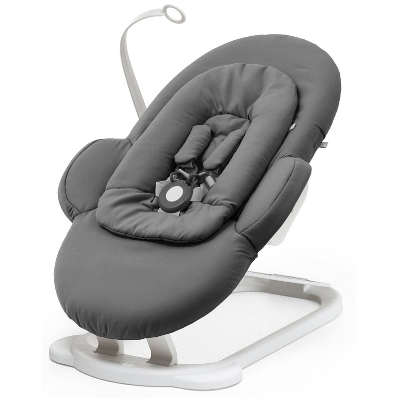 Stokke Steps Bouncer – Herringbone Grey / White Chassis