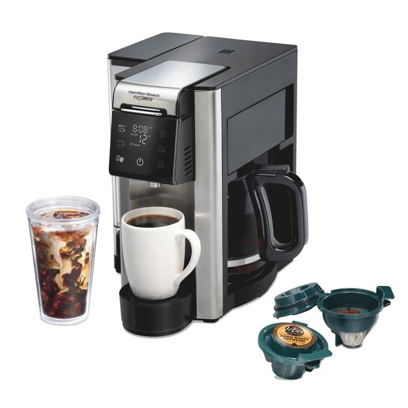 12c FlexBrew 5 in 1 Drip Coffee Maker Black: 12 Cup Programmable & Single Serve