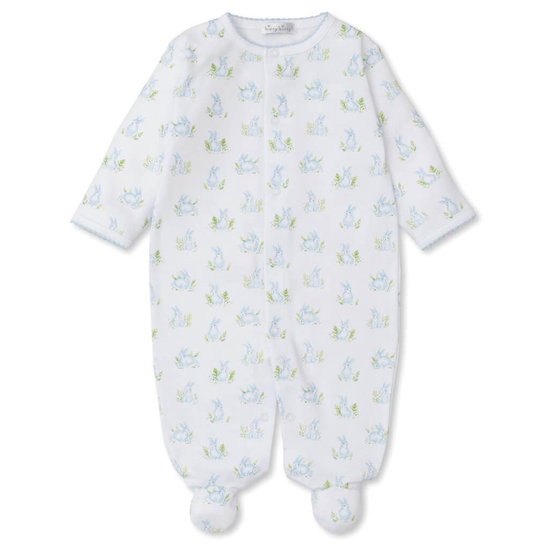 Kissy Kissy Print Footie Cottontail Hollows Blue