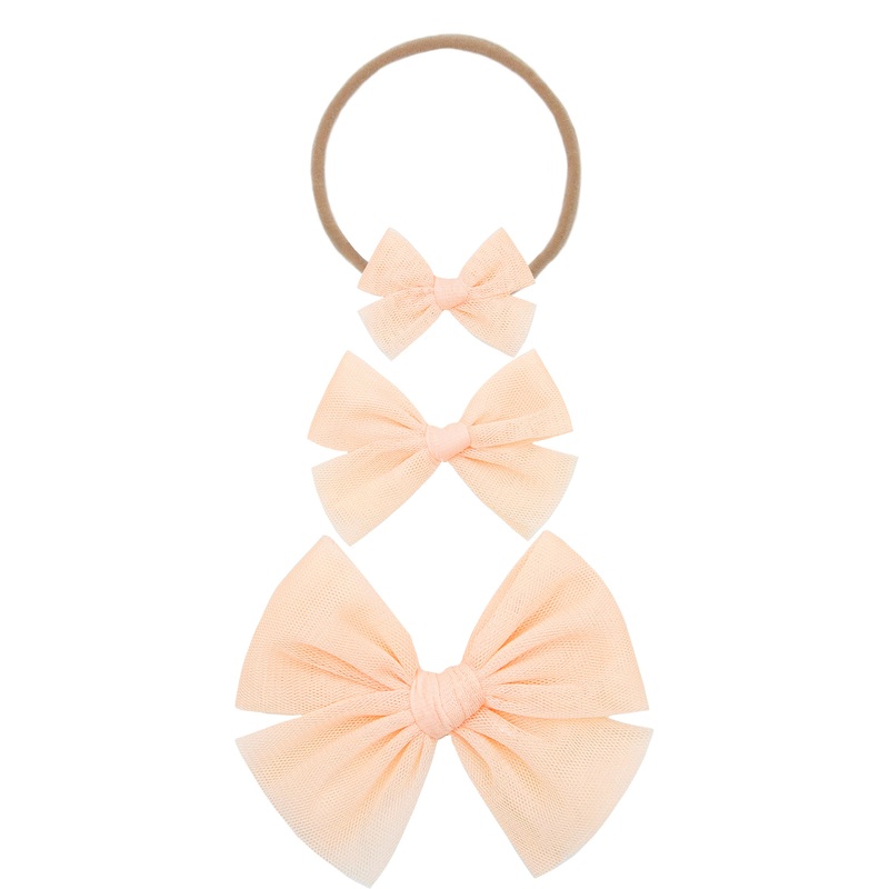 Tulle Bow – Peach Headband