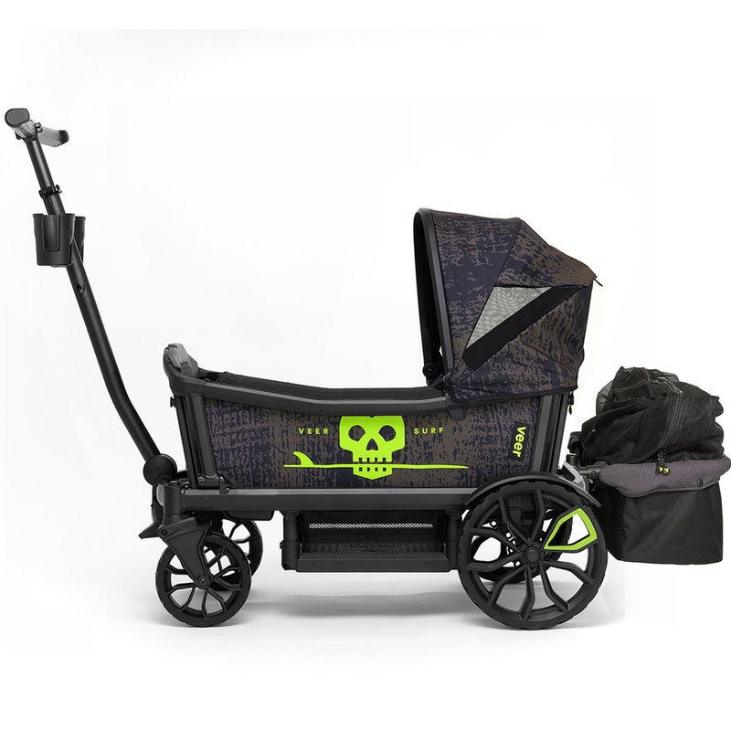 Veer Cruiser (2 Seater) Stroller Wagon with Retractable Canopy + Basket Bundle – Surf