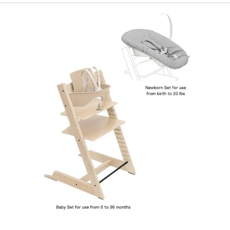 Tripp Trapp High Chair & Newborn Set – Natural