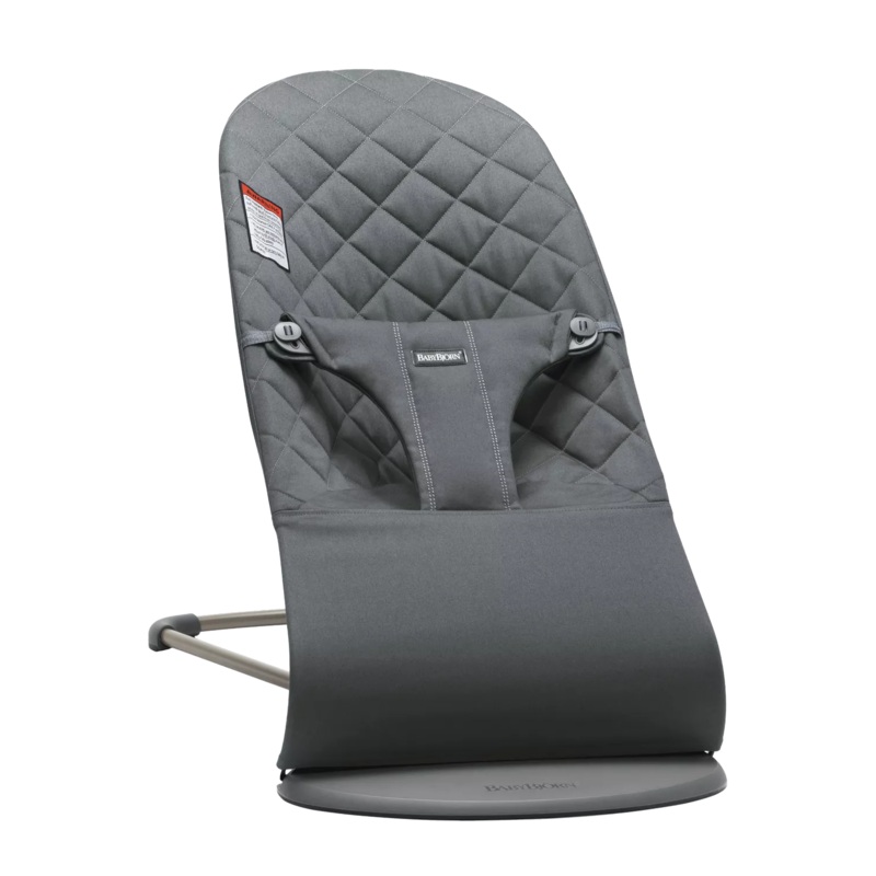 BabyBjorn, Bouncer Bliss, Dark Gray Frame, Anthracite Cotton Classic Quilt