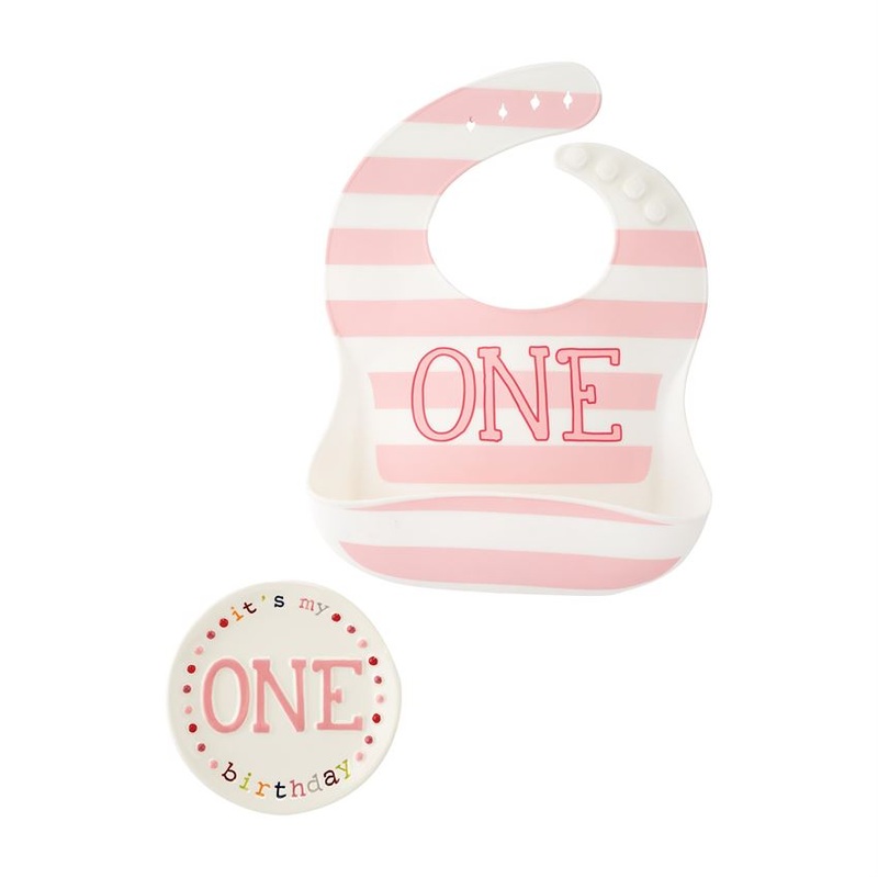 Mud Pie One Girl Bib & Plate Set