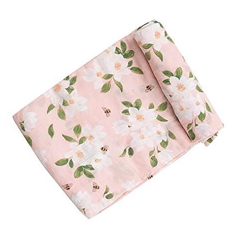 Muslin Swaddle Blanket Magnolias