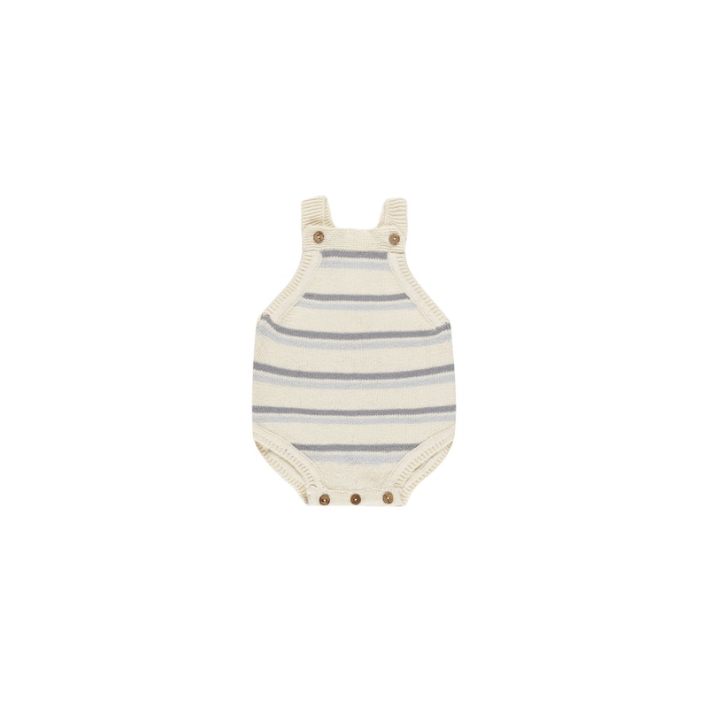 Quincy Mae Tatum Romper – Blue Stripe