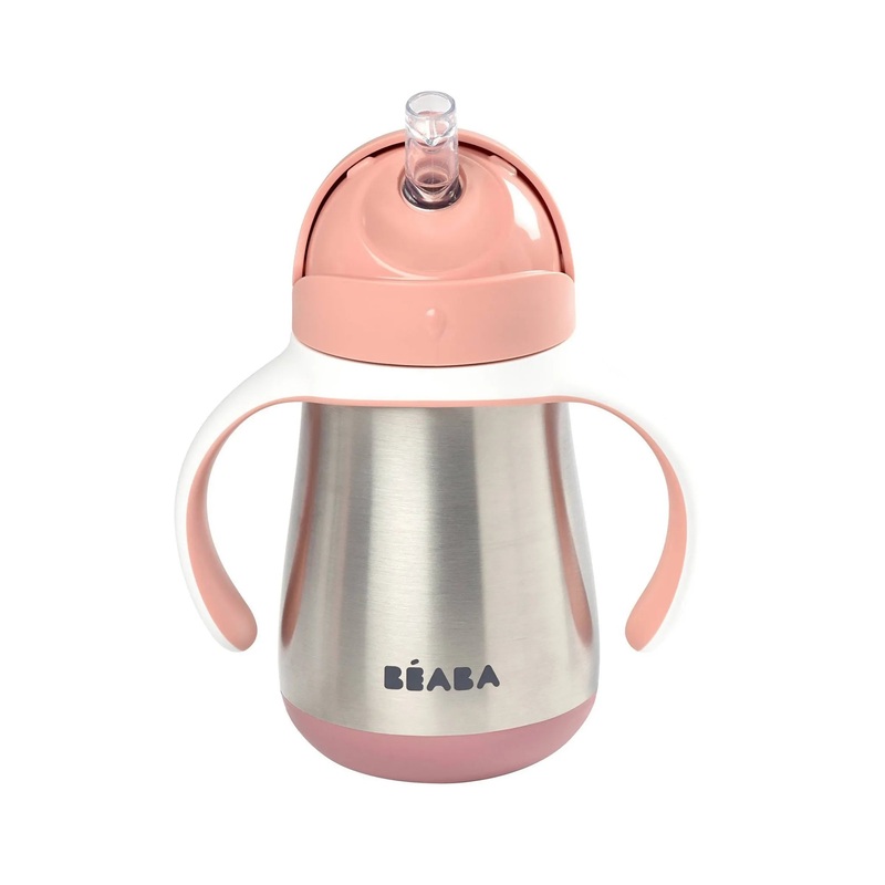 Stainless Steel Straw Sippy Cup – Rose (8.5 Oz.)