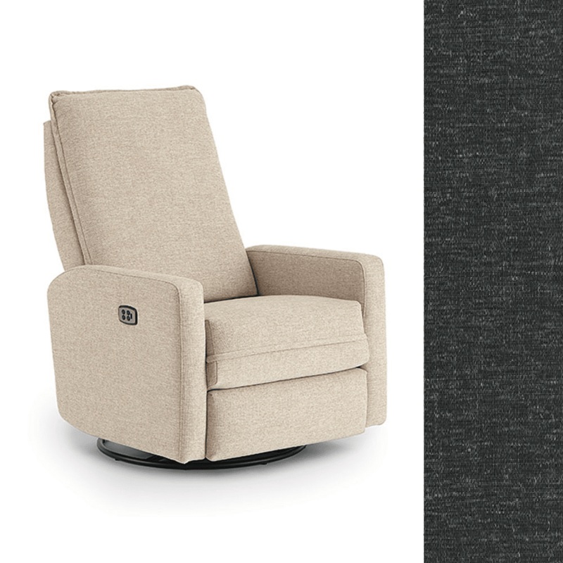 Best Chairs Calli Power Tilt Headreast Swivel Glider Recliner in Cobalt
