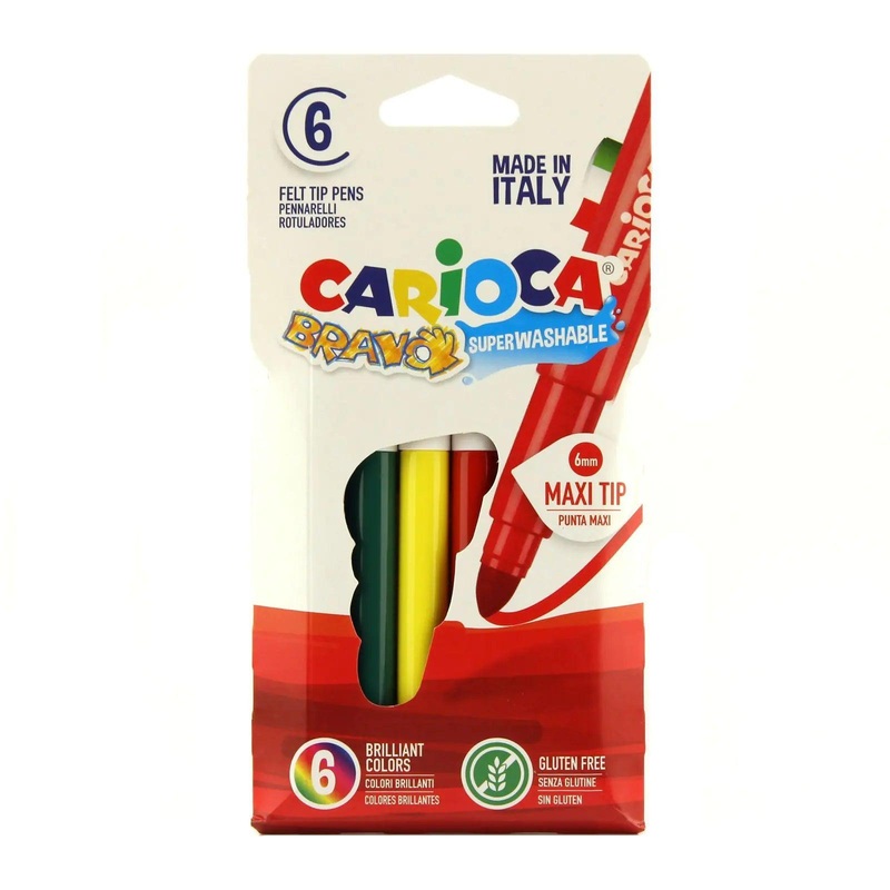Carioca Markers With Maxi Tip, 6 pcs