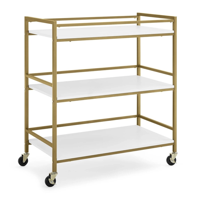 Jade Changing Table – White Melamine/Melted Bronze