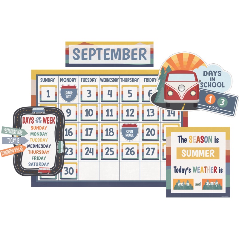 Moving Mountains Road Trip Calendar Bulletin Board Set