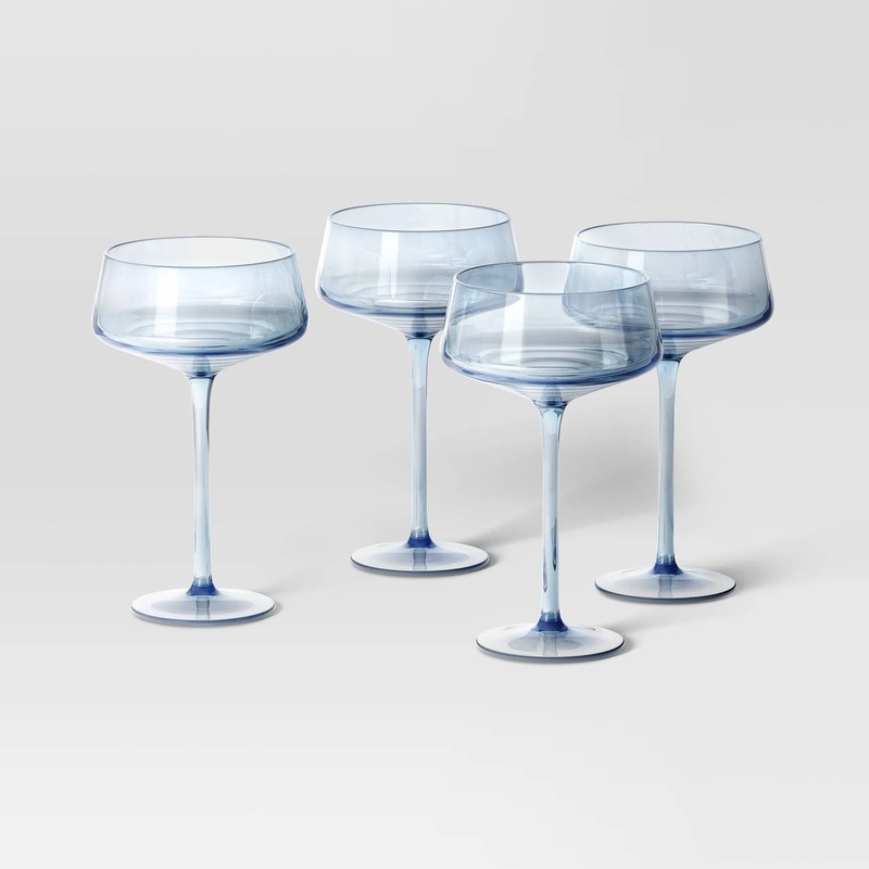 11.84oz 4pk Coupe Cocktail Glass Set Blue – Threshold