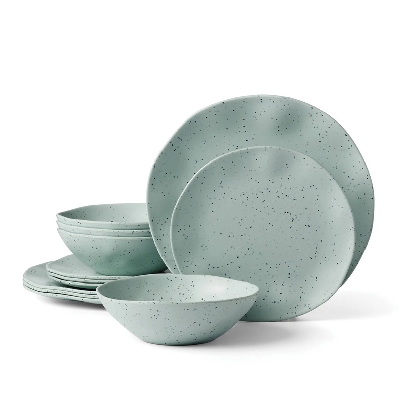 12pc Melamine Dinnerware Set, Service for 4