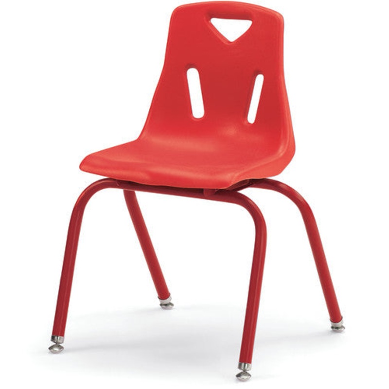 Berries Stacking Chair with Powder-Coated Legs – 16″ Ht – Red