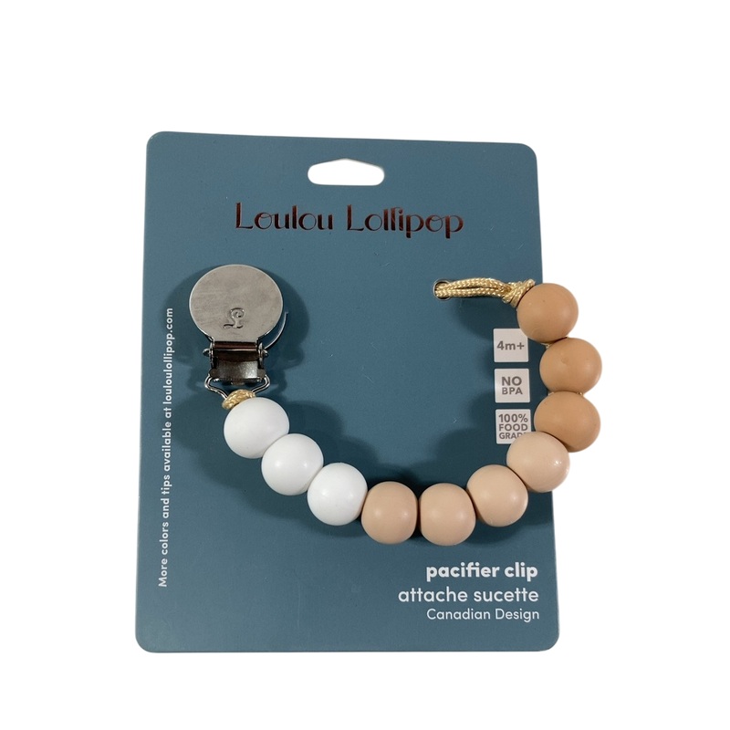 LouLou Lollipop Pacifier Clip, Colorblock, Neutral