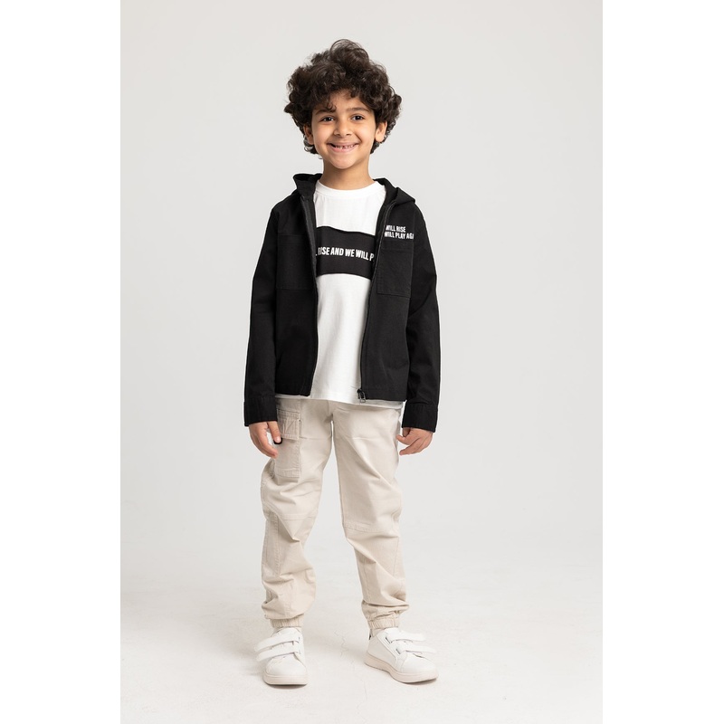 Unisex “THE SUN WILL RISE” Gabardine Jacket  Black