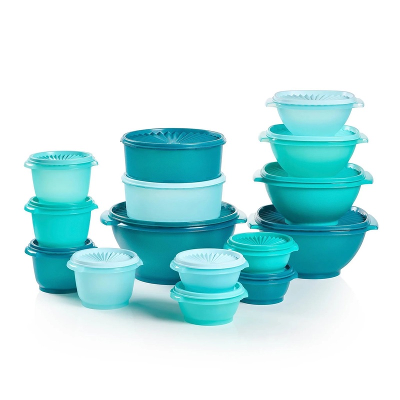 30pc (set of 15) Heritage Food Storage Container Set Teal Green: Stackable, BPA-Free, Dishwasher-Safe