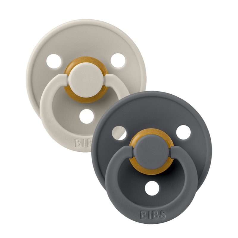 BIBS Pacifier Colour 2 PACK Latex Size 1 Sand/Iron
