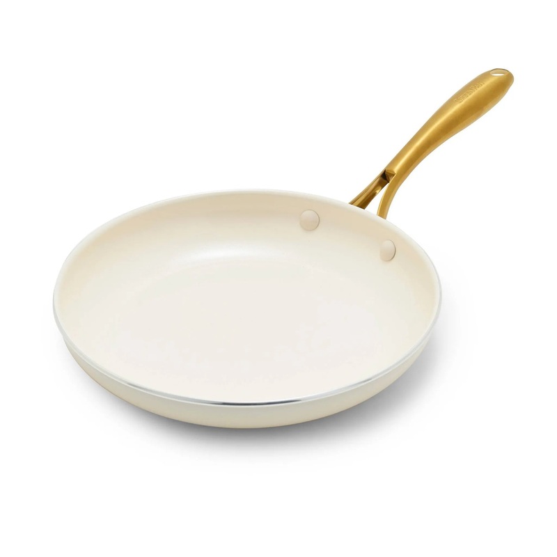 Studio 10″ Ceramic Nonstick Aluminum Fry Pan Linen: Small Fry Pan, Dishwasher-Safe, (See Description)