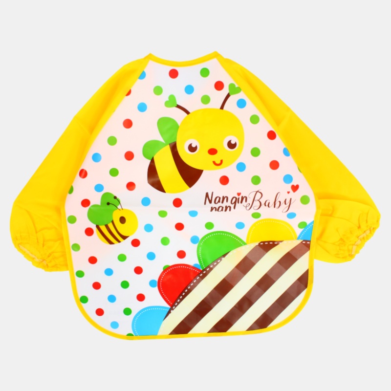 Baby Long-Sleeved Bib  Yellow Bee Design