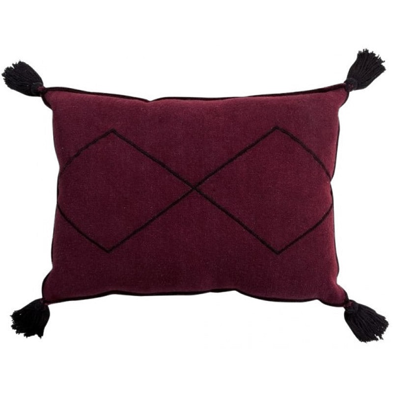 Lorena Canals Bereber Cushion – Burgundy (1’4″ x 1’10”)