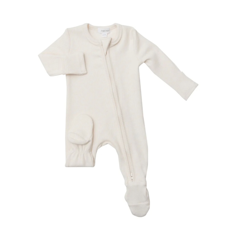Ribbed 2 Way Zipper Footie – Sugar Swizzle