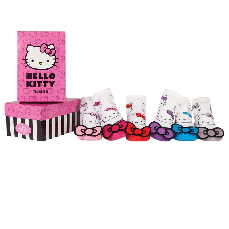 Trumpette Hello Kitty Big Bow – 6 Pair, 0-12 Months
