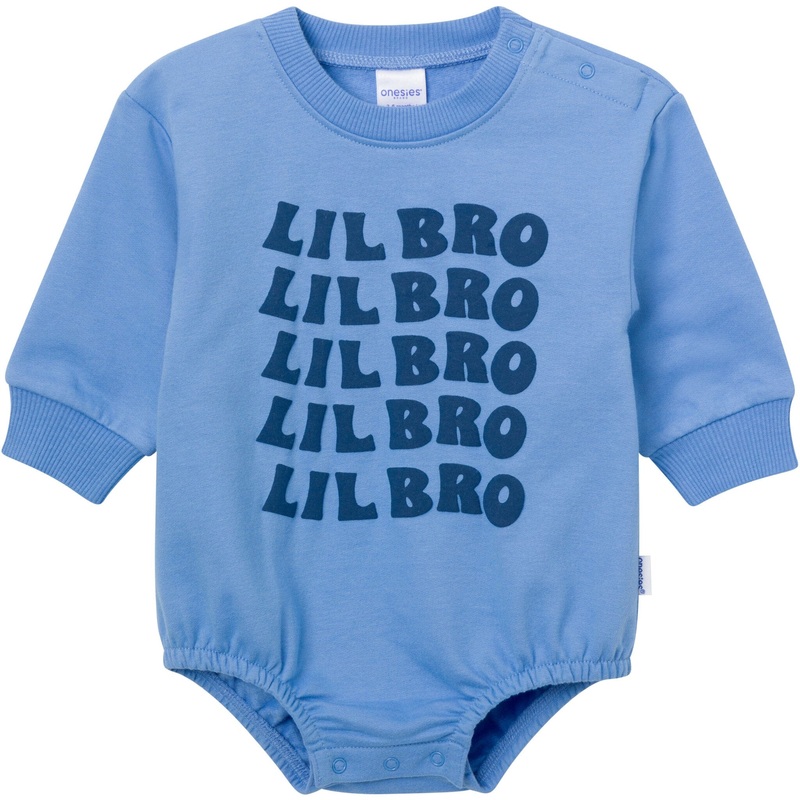 Baby Boys Lil’ Bro Sweatshirt Bubble Romper