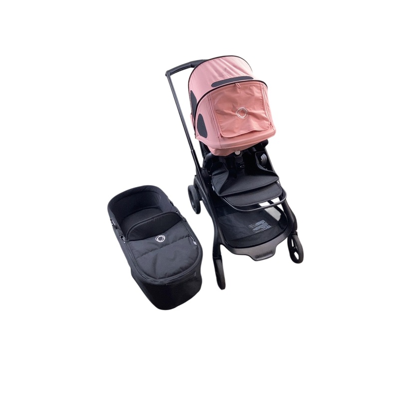 Bugaboo Dragonfly Bassinet and Seat Stroller, Black, 2023, Midnight Black, Pink