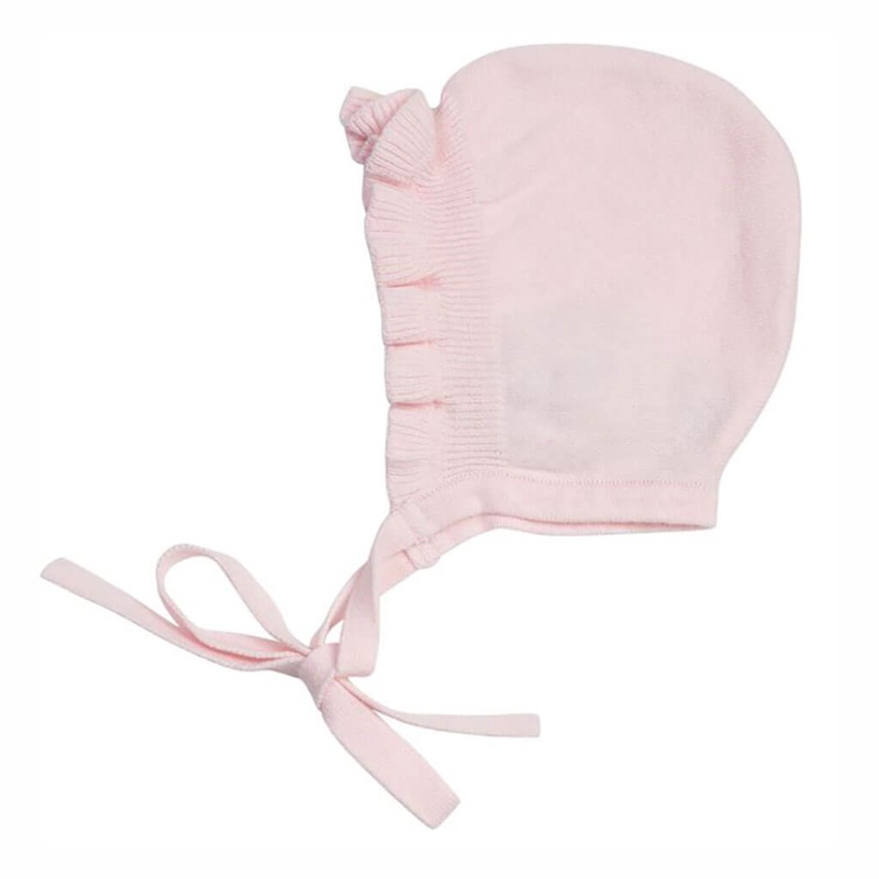 Ruffle Knit Bonnet Pink