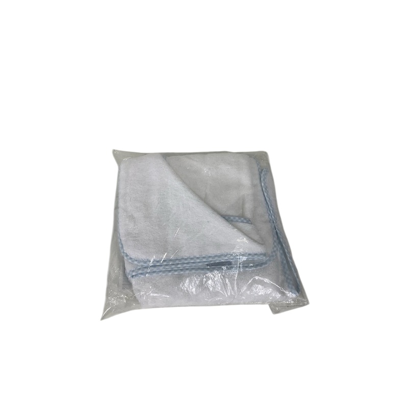 Lil Weezie Baby Hooded Towel, Light Blue Gingham on White