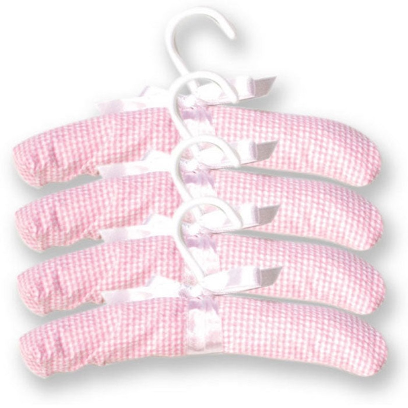 Trend Lab 4pk Seersucker Hangers – Pink Gingham