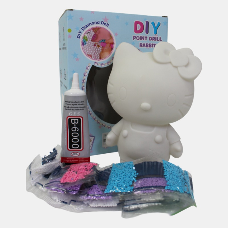 Vinyl Cartoon Diamond Painting Hello Kitty Piggy Bank