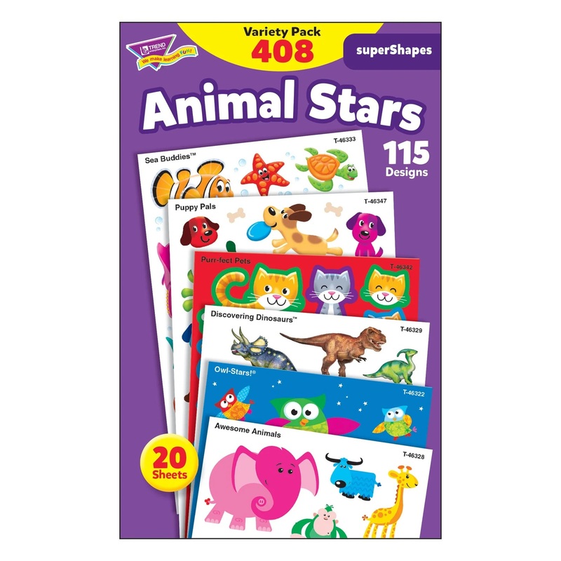 Animal Stars superShapes Stickers  Large Variety Pack
