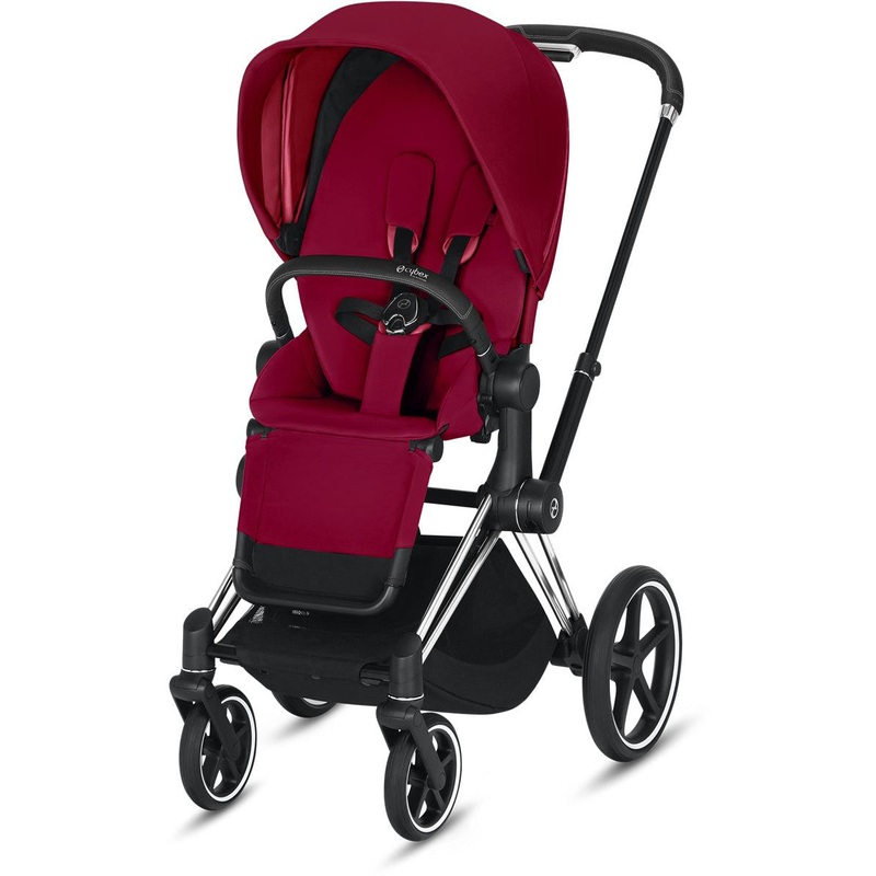 Cybex OPEN BOX Priam 3 Complete Stroller – Chrome/Black/True Red