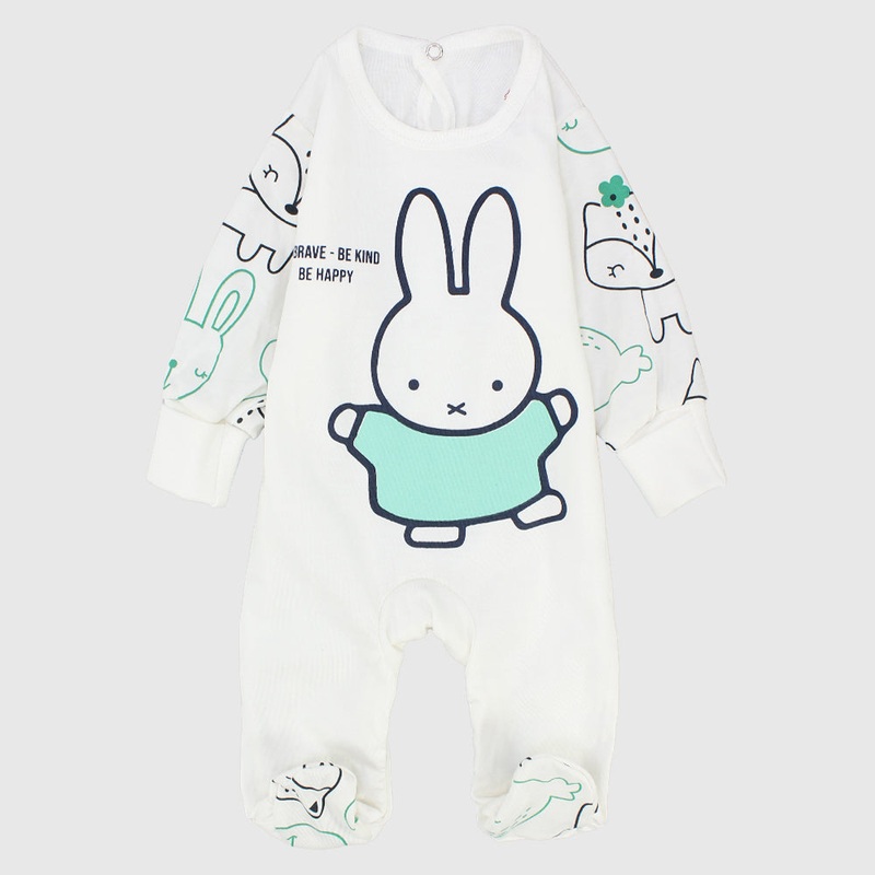 Happy Bunny Long-Sleeved Baby Footie