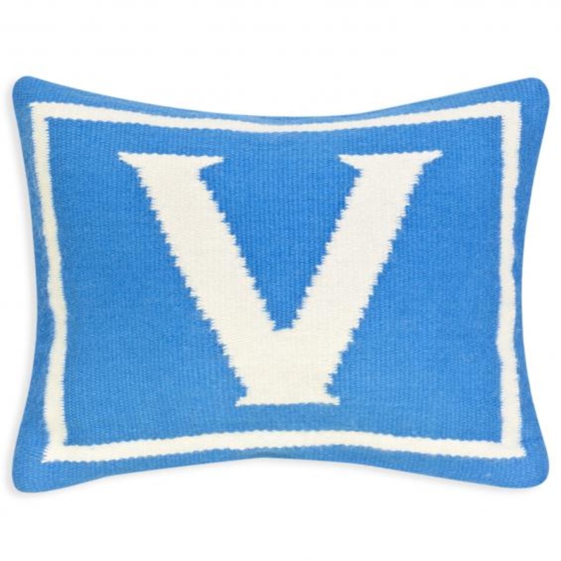 Jonathan Adler Junior Letter V Pillow in Blue