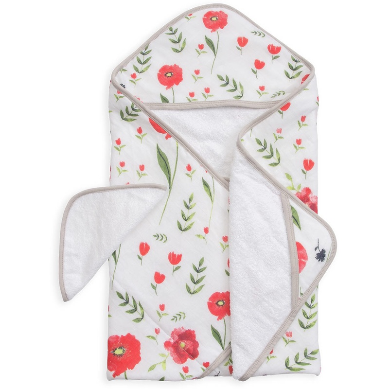Little Unicorn Cotton Hooded Towel & Washcloth – Summer Poppy