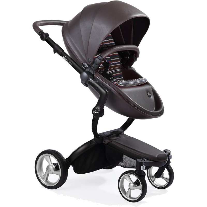 Mima Xari Complete Stroller, Black – Chocolate Brown / Autumn Stripes