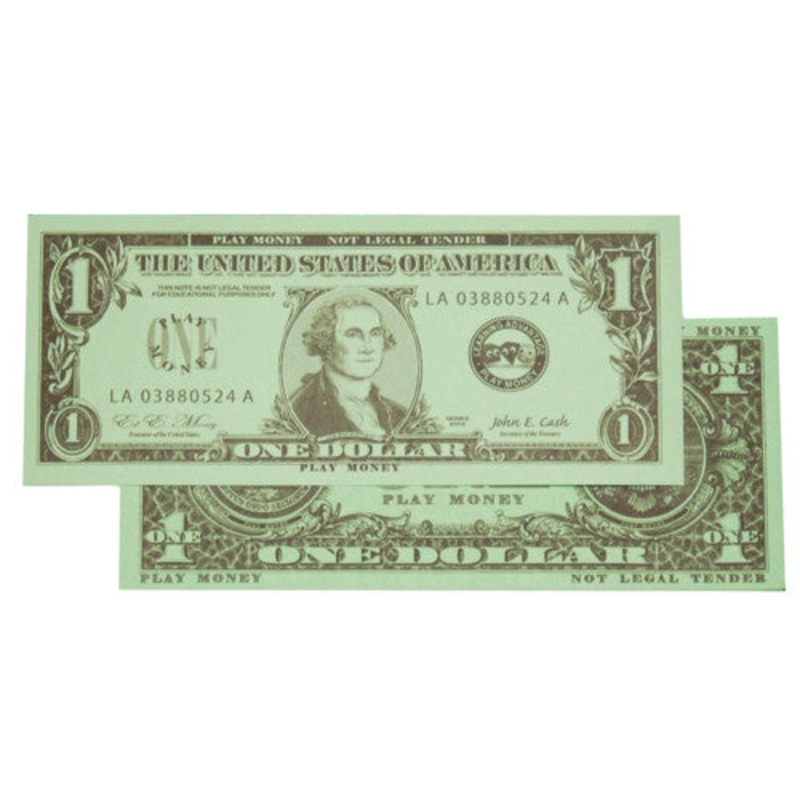 Play Money, $1 Bills, Set of 100
