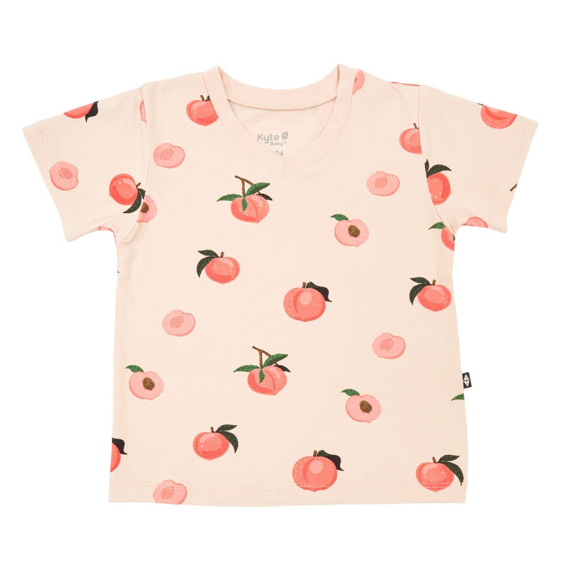 Toddler V-Neck Tee in Peach