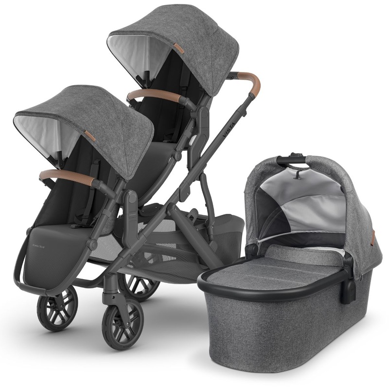 UPPAbaby VISTA V2 Double Stroller Bundle with Rumble Seat V2+ – Greyson