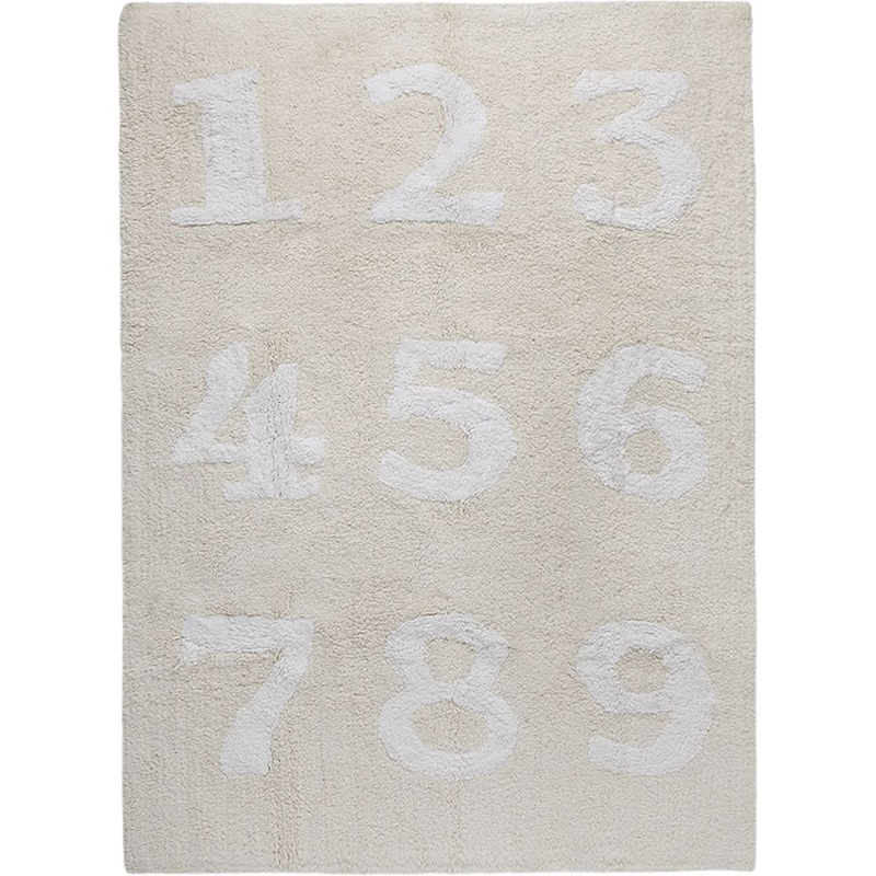 Lorena Canals Numbers Rug – Beige (4′ x 5′ 3″)
